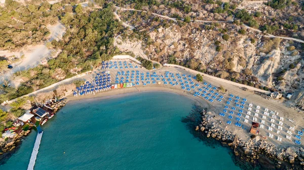 Aerial Bird Eye View Konnos Beach Cavo Greco Protaras Paralimni — Stock Photo, Image