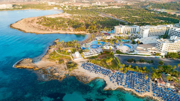 Vista Aérea Aves Famosa Costa Playa Nissi Ayia Napa Famagusta —  Fotos de Stock