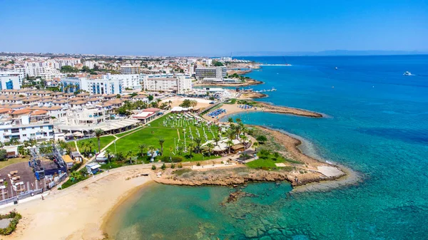 Zicht Vanuit Lucht Het Pernera Strand Protaras Paralimni Famagusta Cyprus — Stockfoto