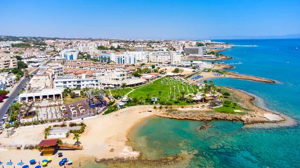 Vista Aérea Playa Pernera Protaras Paralimni Famagusta Chipre Famosa Atracción —  Fotos de Stock