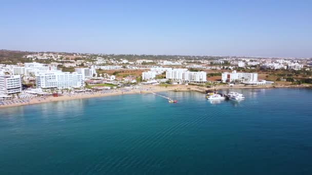 Protaras Paralimni Famagusta Kıbrıs Taki Fig Tree Deki Sunrise Plajının — Stok video
