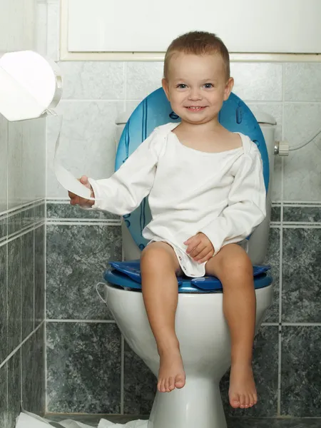 Op het toilet — Stockfoto