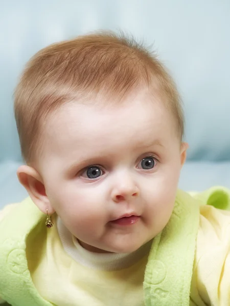 Studio portrait six month old baby — Stock Photo, Image