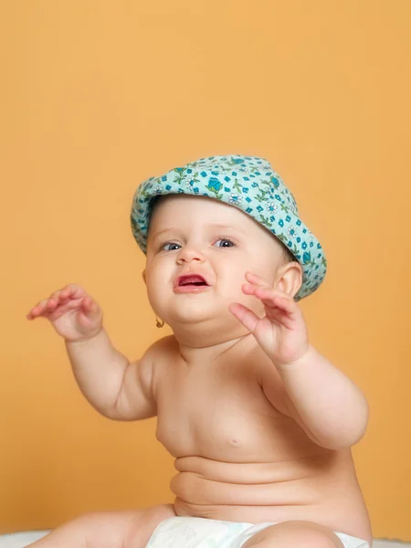 Stüdyo portre altı aylık bebek — Stok fotoğraf