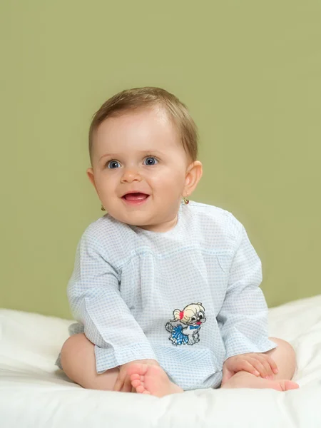 Studio portrait six month old baby — Stock Photo, Image