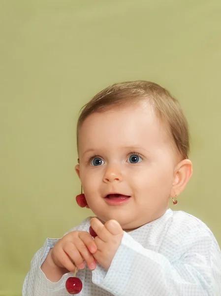 Retrato de estúdio bebê de seis meses de idade — Fotografia de Stock