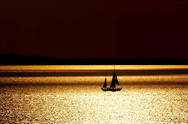 A lone white sail. — Stock Photo, Image