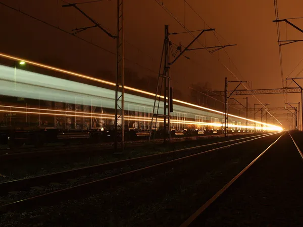 Два потяги на одній фотографії . — стокове фото