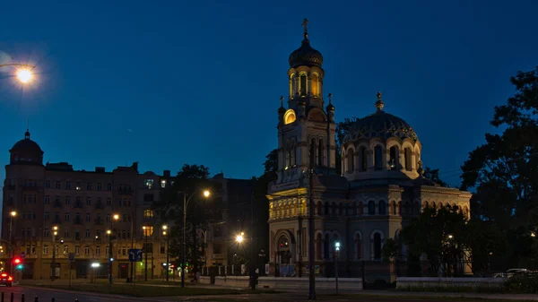 Orthodox Church Dark Lodz Poland August 2022 Orthodox Church Aleksander — стоковое фото