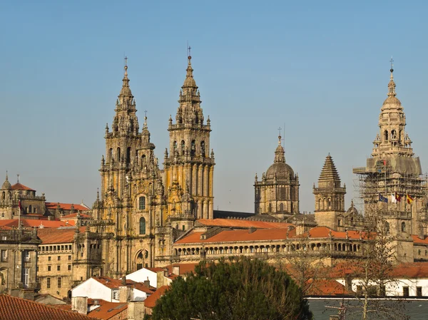 Visa av obradoiro katedralen i santiago de compostela — Stockfoto