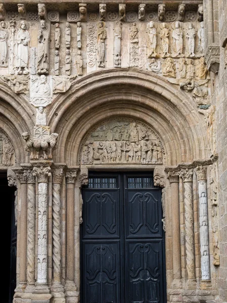 Fachada románica de platerias en la Catedral de Compostela —  Fotos de Stock
