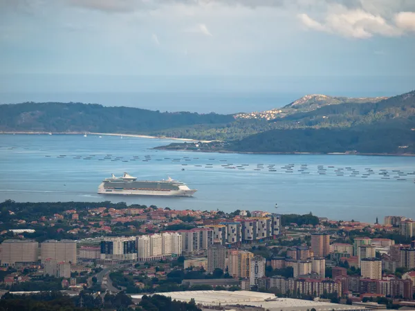 Vigo city und seine ria lizenzfreie Stockfotos