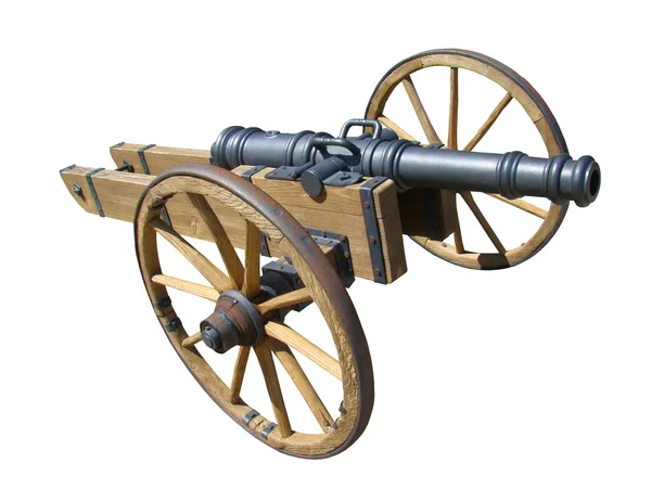 车轮上的中世纪大炮 — 图库照片
