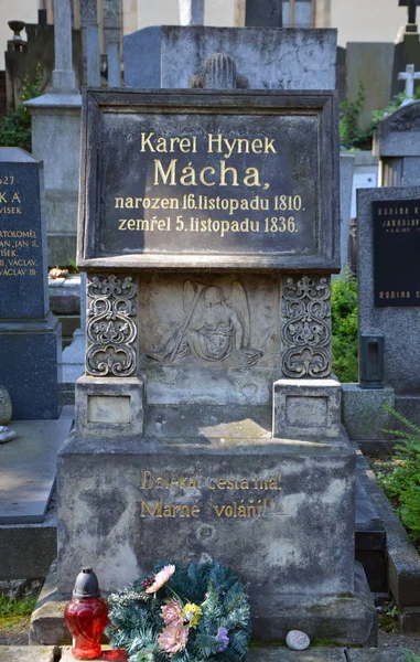 PRAGUE - JUL 02: Last resting place of Karel Hynek Macha — Stock Photo, Image