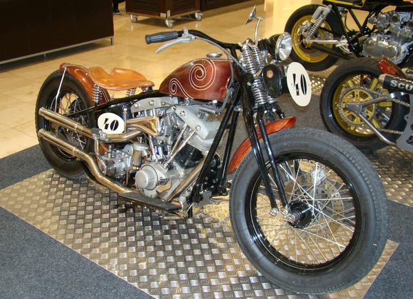 PRAGUE - FEB 13: Retro racing motorcycle. February 13, 2013 — Stock Photo, Image