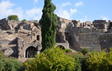 pompeii içinde şehir surları boyunca binalar