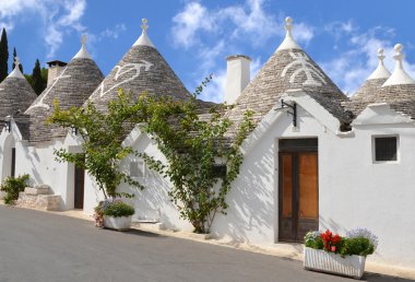 Alberobello Güney İtalyan kasabasında Trulli