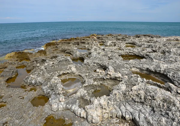 Dangerous surface of the rocky coast — Stock Photo, Image
