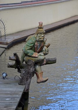 Prag - 23 Şubat: su cin ahşap heykeli