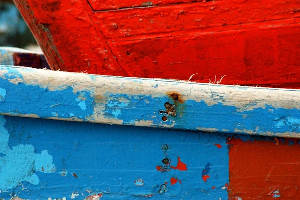 Peeling paint on rusted wood surface — Stock Photo, Image