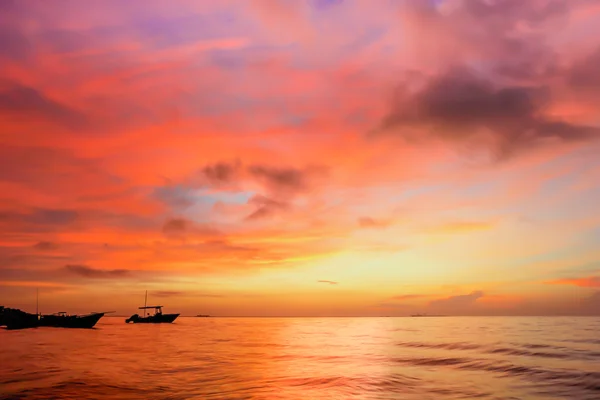 Puesta de sol en la playa de la península de Yucatán — Foto de Stock