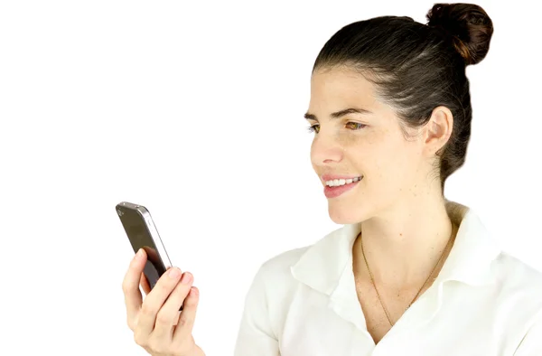 Receiving a funny text — Stock Photo, Image