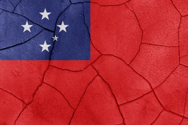 Batı samoa bayrağı kırık bir ıssız yerde boyalı