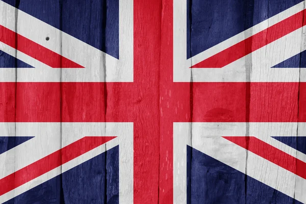 Recinzione in legno con la bandiera del Regno Unito dipinta su di esso — Foto Stock