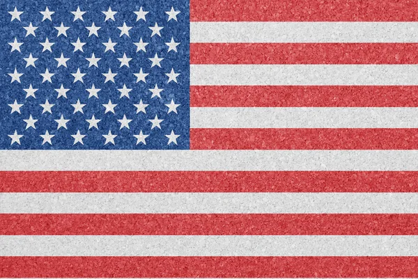 Bandeira dos Estados Unidos da América pintada sobre uma prancha de cortiça — Fotografia de Stock