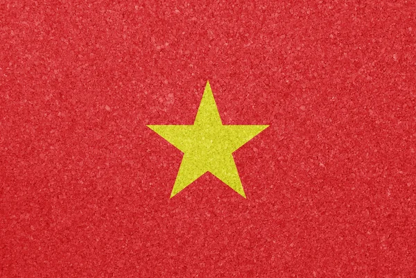 The flag of Vietnam painted on a cork board — Stock Photo, Image