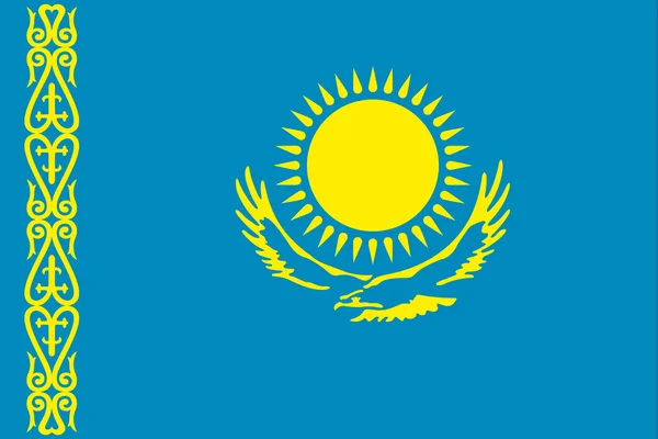 所示的旗子的哈萨克斯坦绘图 — 图库照片