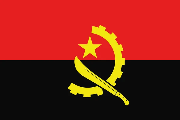 Desenho Ilustrado da Bandeira de Angola — Fotografia de Stock