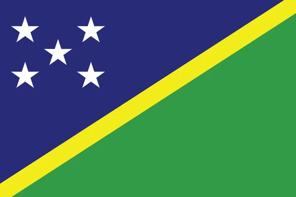 Illustrated Drawing of the flag of Solomon Islands — Stock Photo, Image