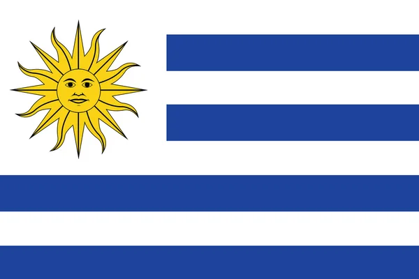 Εικονογραφημένο σχέδιο του τη σημαία της Ουρουγουάης — Φωτογραφία Αρχείου