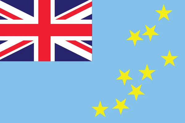 Illustrated Drawing of the flag of Tuvalu — Stock Photo, Image