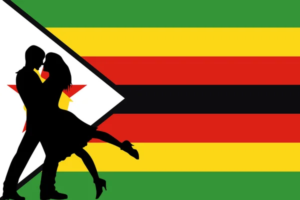 Una bandiera illustrata dello Zimbabwe — Foto Stock