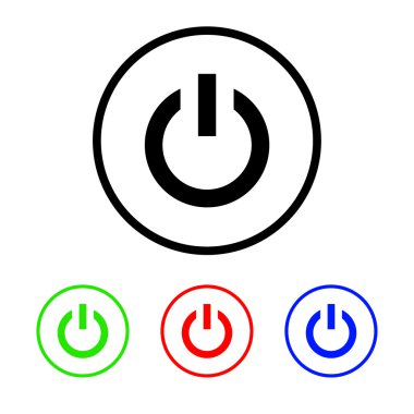 güç simgesi illüstrasyon dört renk değişme miktarı ile