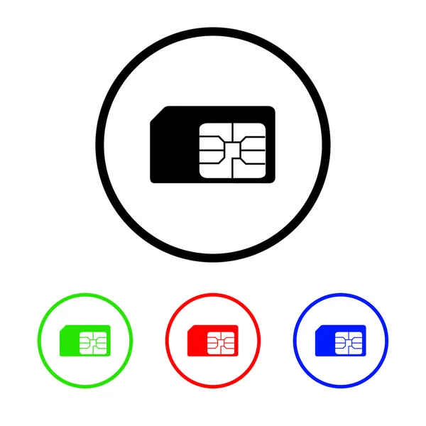 SIM-kaart pictogram afbeelding met vier kleurvariaties — Stockfoto