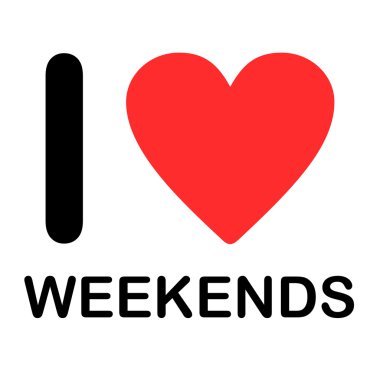 Font Type Illustration - I Love Weekends clipart