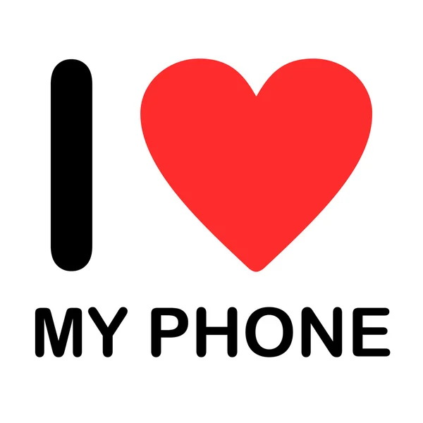 글꼴 유형 그림-내가 사랑 하는 나의 전화 — 스톡 사진