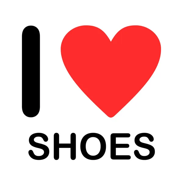 Schriftart Illustration - ich liebe Schuhe — Stockfoto