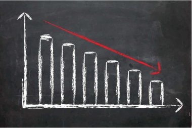 Tebeşir tahtası ile çizim çizimi