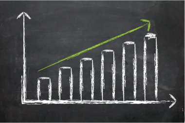 Tebeşir tahtası ile çizim çizimi