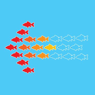 bir ok oluşturan goldfish çizimi