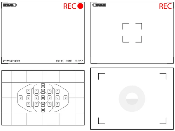 Illustrazione dei display del mirino della videocamera — Foto Stock