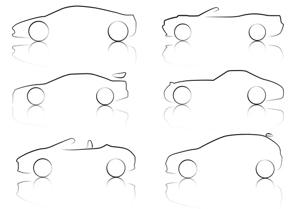 Illustration of Outlines of Cars — Stock Photo, Image