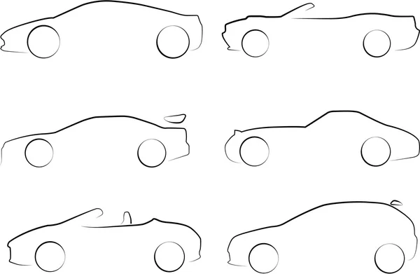 Illustrazione dei contorni delle automobili — Foto Stock