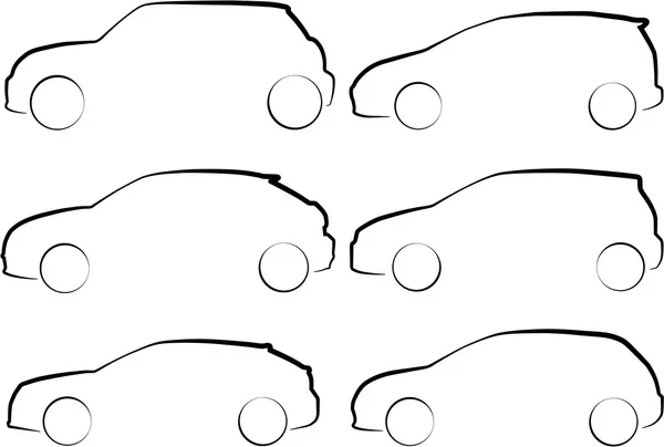 Illustration of Outlines of Cars — Stock Photo, Image