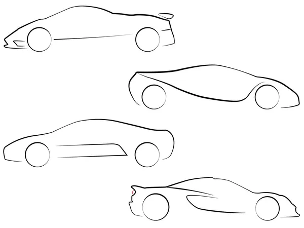 Ilustración de los contornos de coches — Foto de Stock