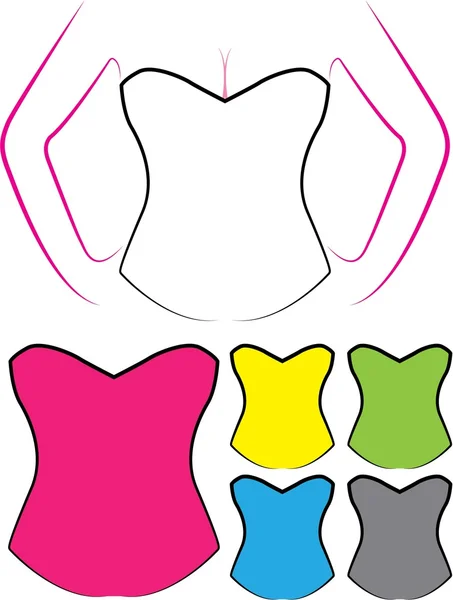 Illustration of Blank Oultines of Corsets with Different Styles — Stock Photo, Image